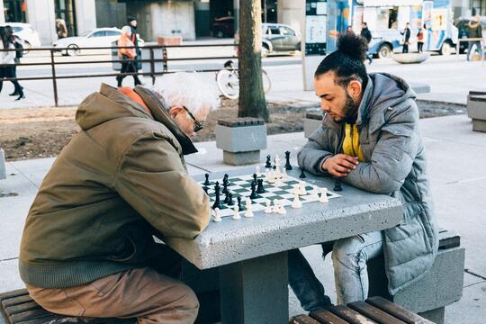 to som spiller sjakk